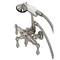 Kingston Brass CA19T8 3-3/8" Tub Wall Mount Clawfoot Tub Faucet with Hand Shower, Brushed Nickel CA19T8 - alternate 1